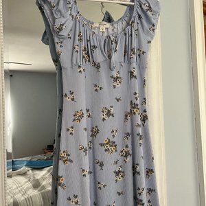 Light Blue Floral Summer Dress